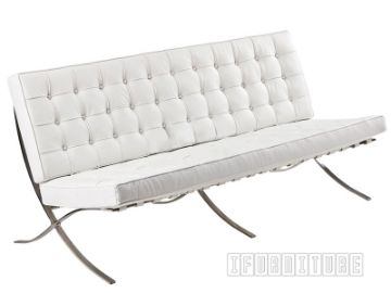 Picture of BARCELONA 3 Seater Sofa *Italian Leather- White