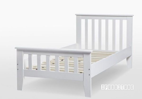 Picture of SNOW WHITE Solid Pine Bed in *Single/ King Single/Double/ Queen Size