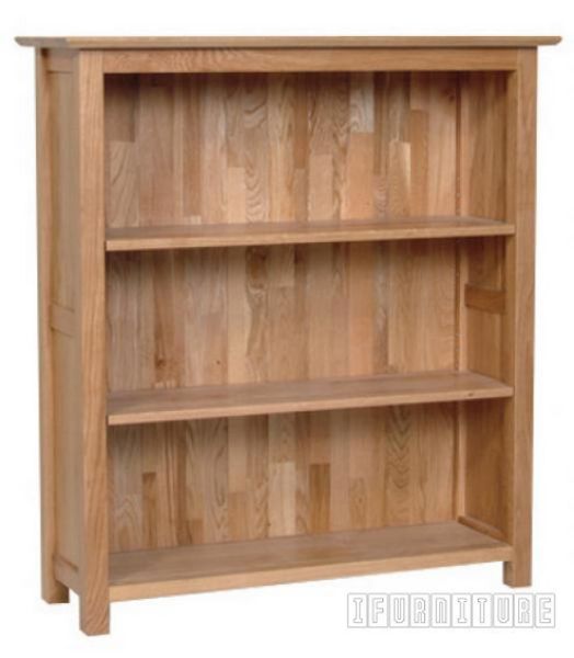Newland Solid Oak Low Wide Book Shelf