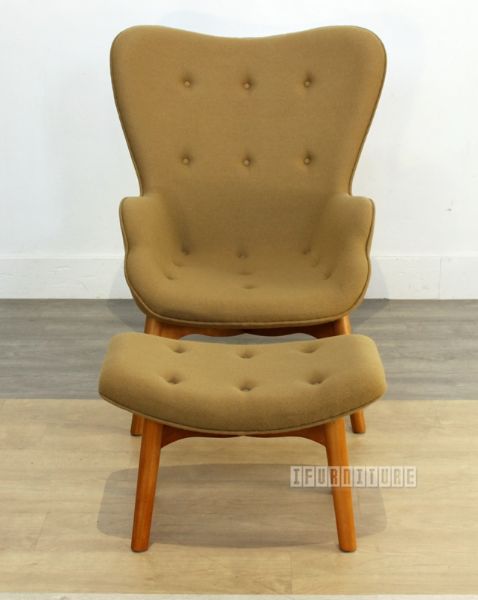 Picture of GRANT FEATHERSTON Fiberglass & Cashmere Chair with Ottoman