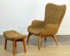 Picture of GRANT FEATHERSTON Fiberglass & Cashmere Chair with Ottoman