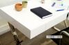Picture of LONGITUDE Cross Leg White Gloss Desk