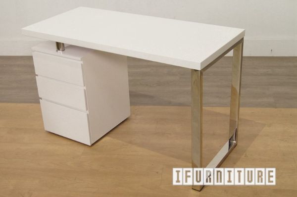 Longitude High Gloss White Desk