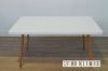 Picture of MADRID White Gloss Dining Table with Beech Legs