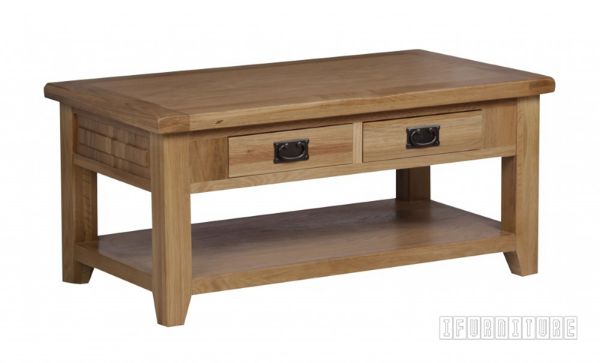 Picture of RIVERLAND Solid OAK Coffee Table with 2 Drawers