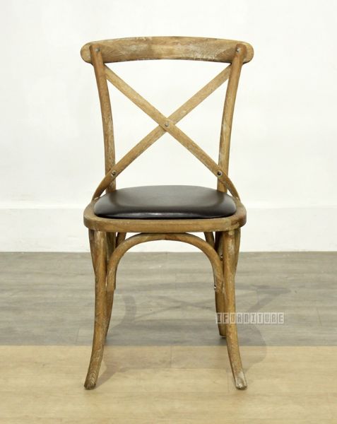 Picture of CROSS BACK Oak Dining Chair *Black PU