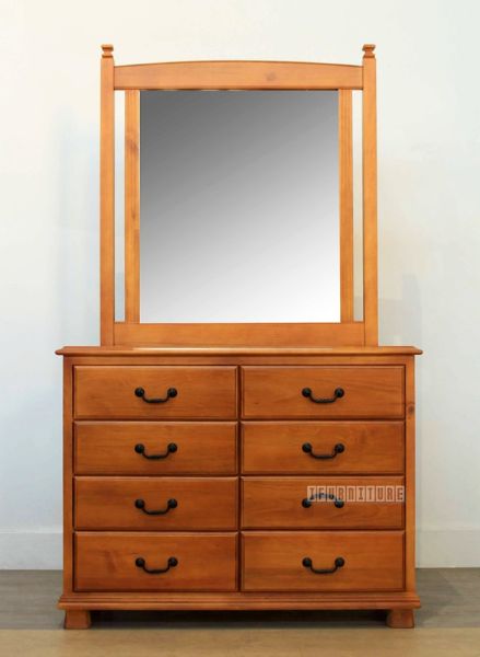 Solid pine dressing table store with mirror