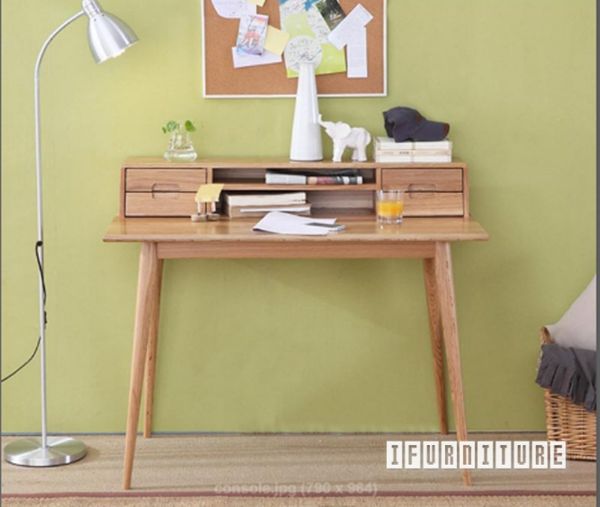 Helsinki Solid Oak Writing Desk