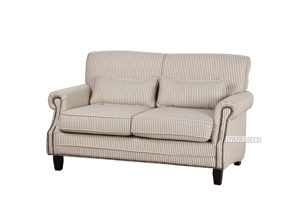 NORAH Sofa in CELERY (narrow pencil strips) Fabric
