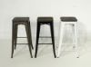 Picture of TOLIX Replica Bar Stool H76 with Rustic Elm Seat - Black