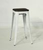 Picture of TOLIX Replica Bar Stool H76 with Rustic Elm Seat