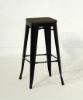 Picture of TOLIX Replica Bar Stool H76 with Rustic Elm Seat - White