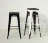 Picture of TOLIX Replica Bar Stool H76 with Rustic Elm Seat