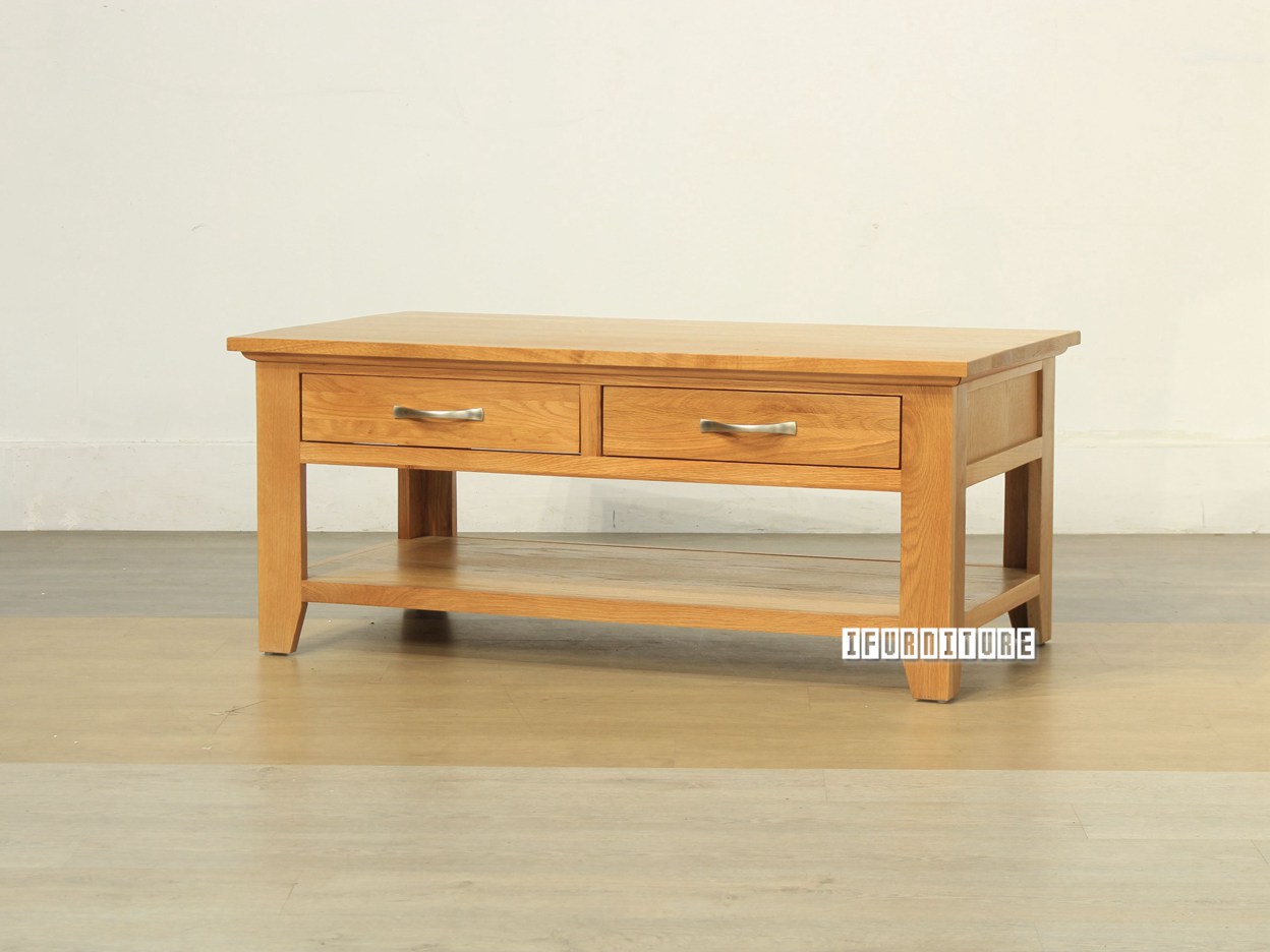 OAKLAND Solid Oak Coffee Table with 4 Drawers