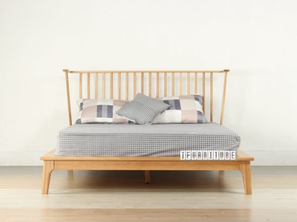 Picture of HELSINKI Solid Oak Queen Size Bed