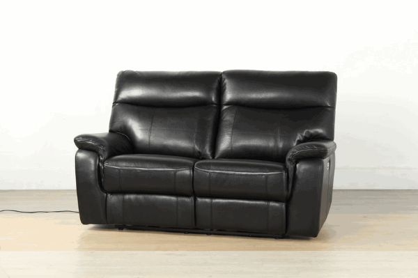 Picture of BATTERSEA Electrical Recliner 100% Genuine Leather Lounge Suite *Black