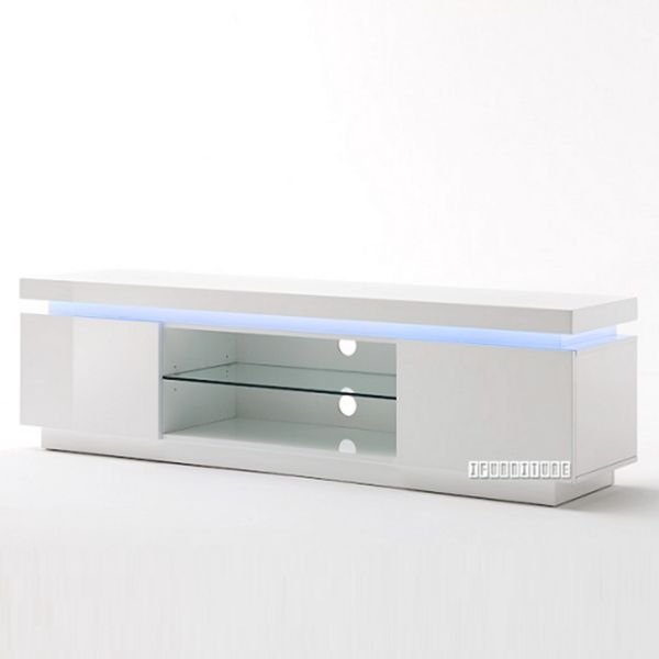 Picture of OCEAN White High Gloss 175 TV Unit With Remote Controled Lights