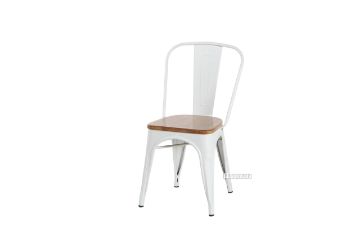 Picture of TOLIX Replica Dining Chair with Solid Ash Wood Seat * White