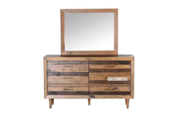 Picture of HENDRIX Dressing Table and Mirror *Solid Reclaimed Pine