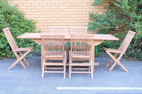 Picture of BALI Solid Teak TGF-010 A 160/210 7PC Extension Dining Set