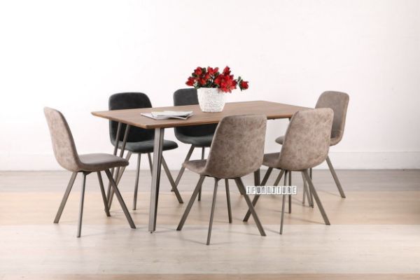 Picture of PLAZA 7PC 160 DINING SET * Brown
