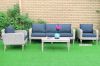 Picture of OASIS  Solid Acacia 4PC Wicker Coffee Table & Sofas *ALUMINIUM FRAME