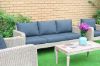 Picture of OASIS  Solid Acacia 4PC Wicker Coffee Table & Sofas *ALUMINIUM FRAME