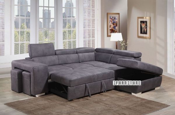 Picture of Positano Sectional Sofa/ Sofa Bed with Storage & 2 Ottomans