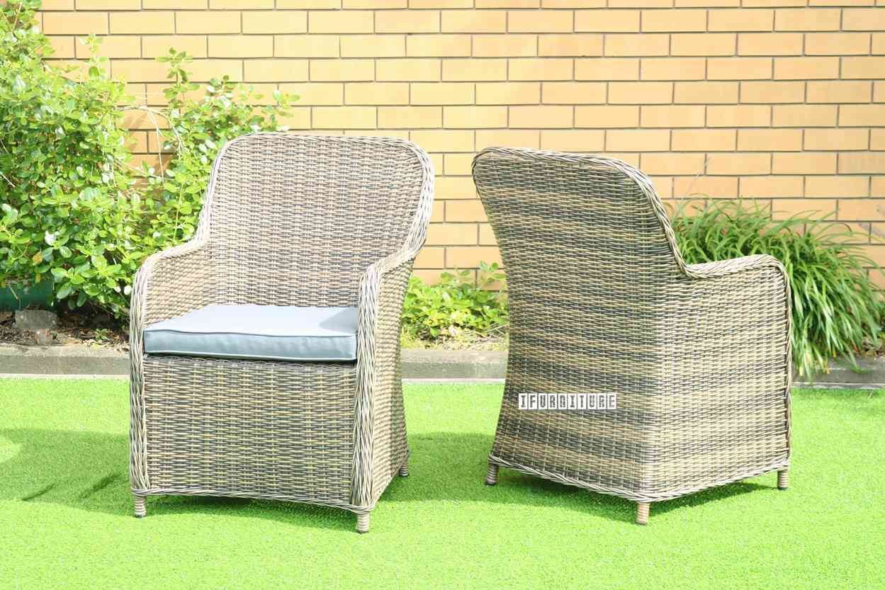 KAPSTADT ALUMINIUM FRAME HalfRound Wicker Dining Chair