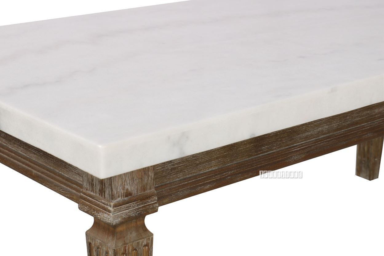 Imperial Coffee Table * Real Marble Top/White wash Timber