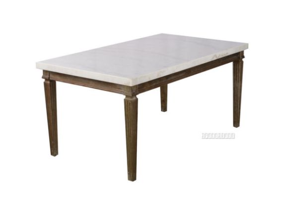 Picture of Imperial 163 Dining Table * Real MarbleTop/solid white wash Timber