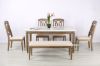 Picture of Imperial 163 Dining Table * Real MarbleTop/solid white wash Timber