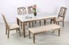 Picture of Imperial 163 Dining Table * Real MarbleTop/solid white wash Timber