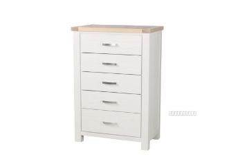 Picture of SICILY 5-Drawer Solid Wood with Ash Top Tallboy