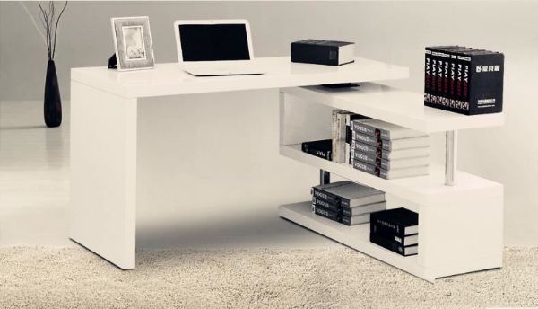 Sean Swirl Desk In Matt White