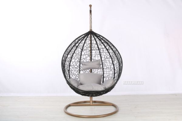Picture of ALBURY Rattan Hanging Egg Chair *Black