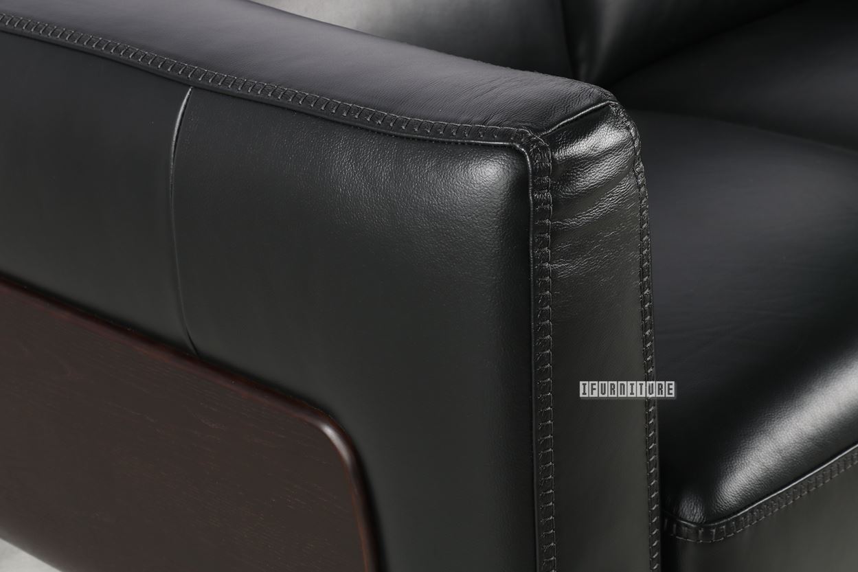Huddersfield 3+2 Sofa Black *100 Genuine Leather