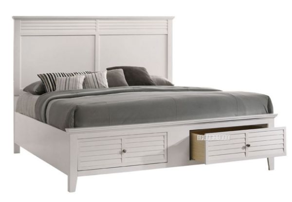 Harbor Queen Size Bed With Storage White, Queen Size Bed Dimensions Cm Nz
