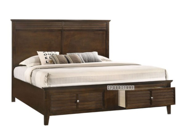 Picture of HARBOR Queen Size Bed Frame with Storage * Brown