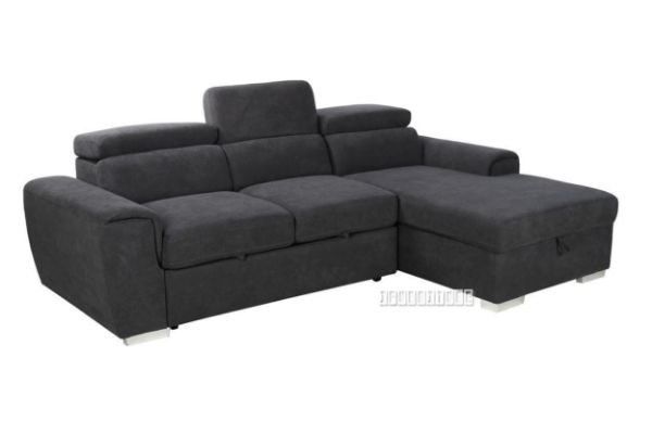 Elba Sectional Sofa Bed With Storage Dark Grey Elba Sectional Sofa Bed With, L Shaped Couch With Sofa Bed Nz