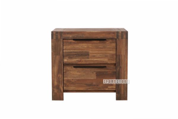 Picture of ASTON Acacia 2 Drawer Bedside * Dark Caramel