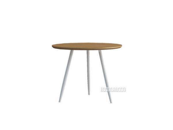 Daleno Side Tables In White Solid Lacquer With Oak Veneer