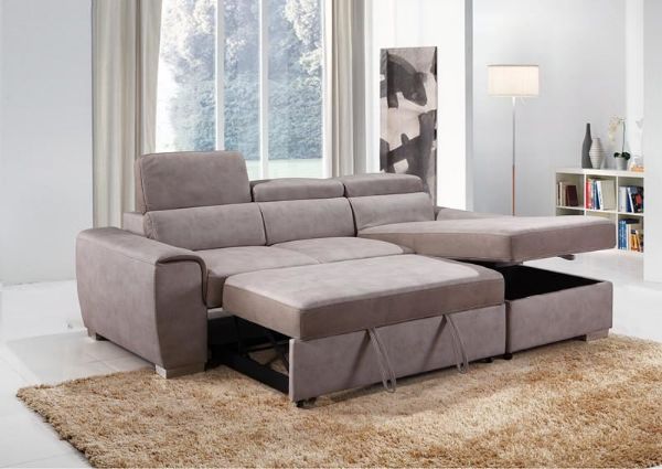 Picture of ELBA SECTIONAL SOFA/ SOFA BED WITH STORAGE * Light Grey