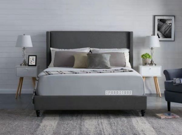 Picture of Poole Fabric Bed + Comfort Sleep Mattress Combo * Queen Size
