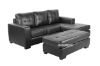 Picture of JESSIE Reversible Sectional Sofa/Sofa Bed with Ottoman (Black)