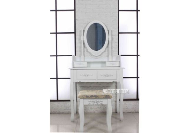 Picture of Watkins Vanity/Dressing Table with Stool * White