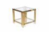 Picture of Lella Square Clear  Glass Side Table * Gold