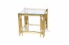 Picture of Lella Square Clear  Glass Side Table * Gold