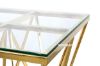 Picture of Lella Square Clear  Glass Side Table (Angular Shaped Gold)