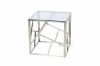 Picture of LELLA Square Clear Glass Side Table (Silver)